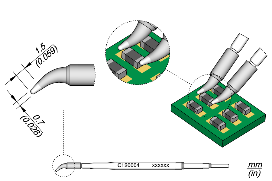C120004 - Conical Bent Cartridge Ø 0.7